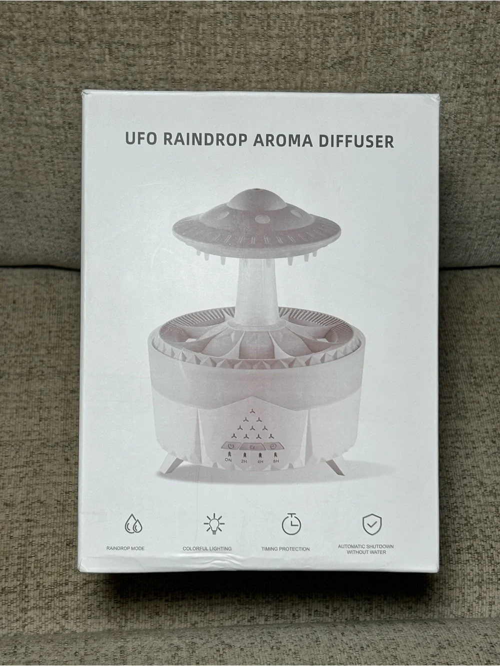 UFO Raindrop Aroma Diffuser lights up multicolor LED soothing sounds No Remote